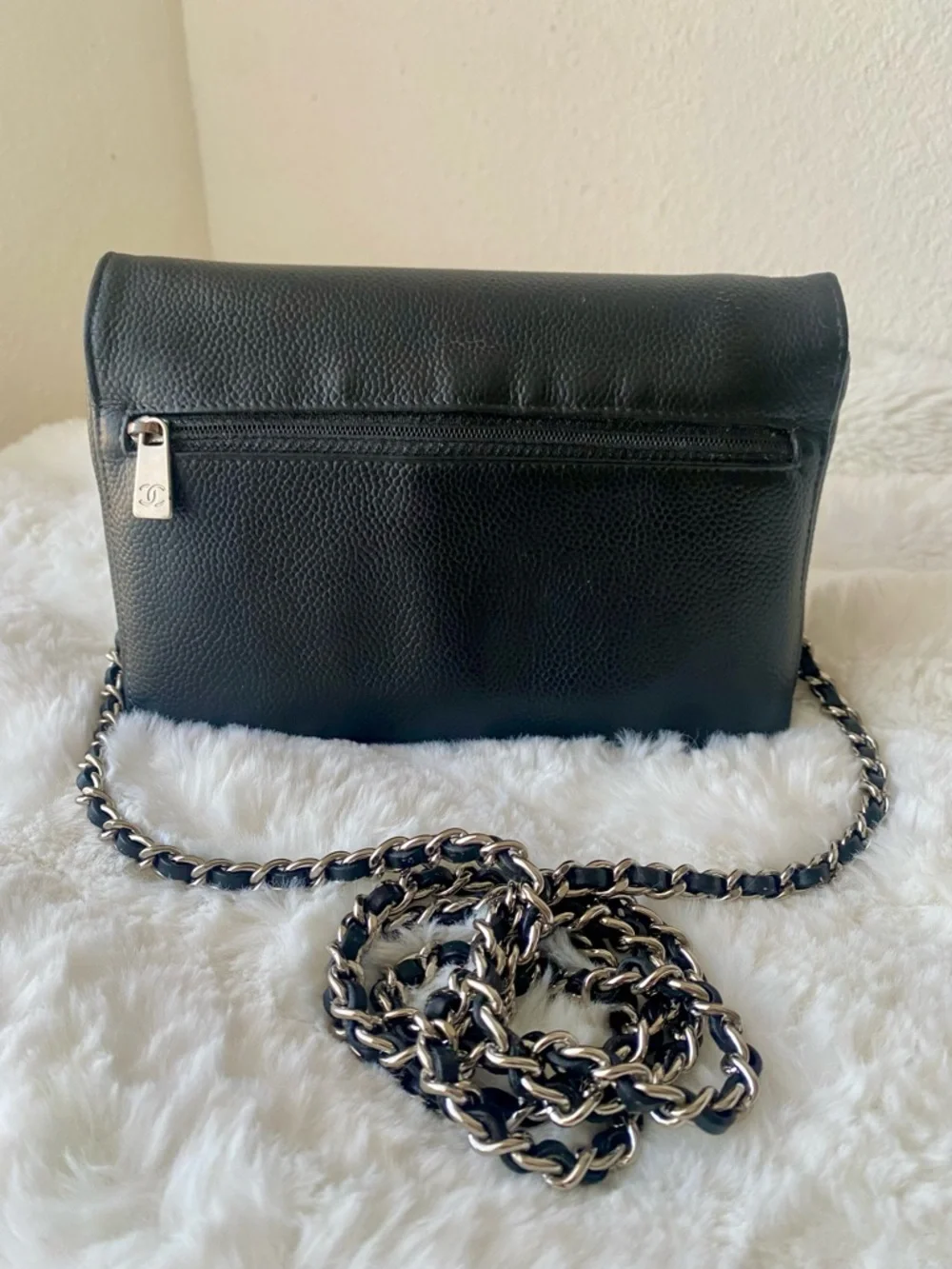 ❤️ CHANEL Caviar Timeless CC Wallet on a Chain
